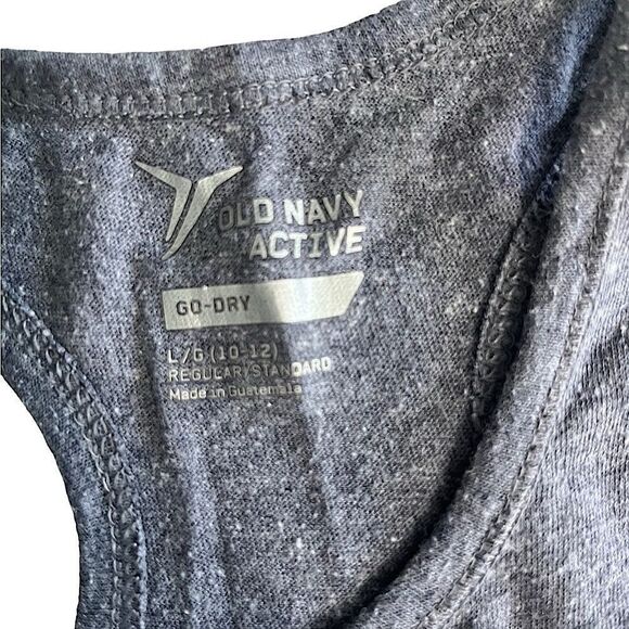 🌴 Old Navy Girls Gray Active Tank “This Girl is Fierce” Go-Dry L (10–12) - Picture 4 of 8